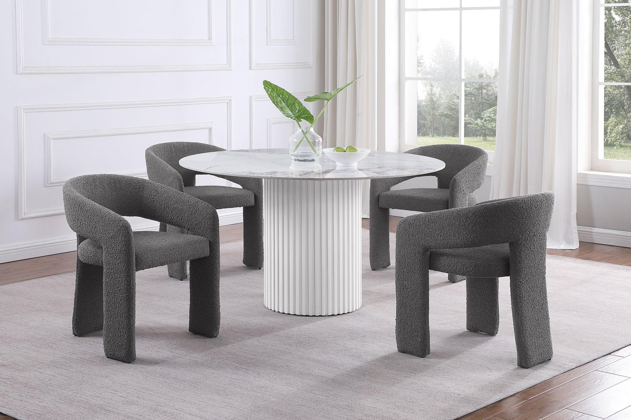 Eudora Boucle Upholstered Dining Arm Chair Grey - MyWaynesHome #