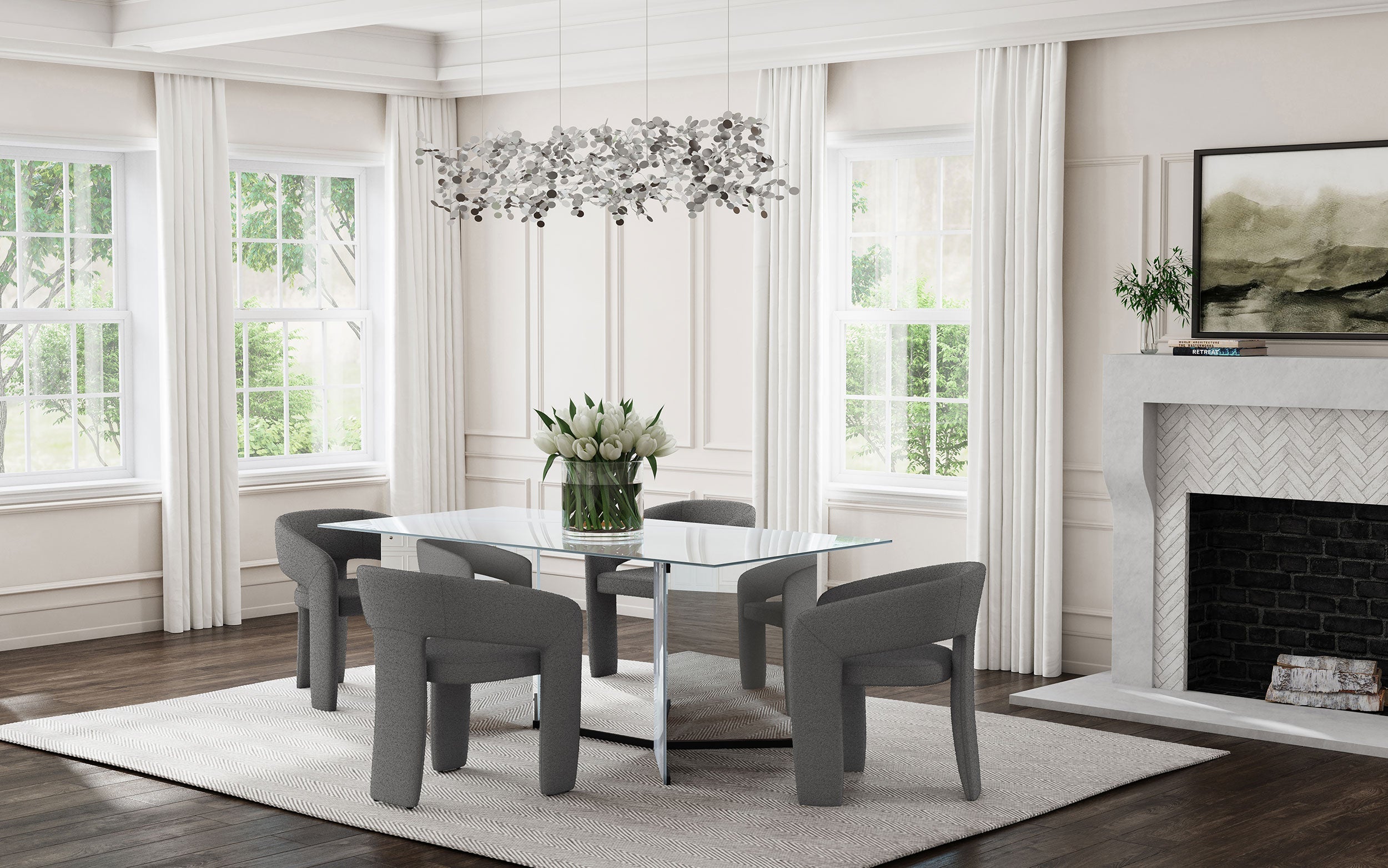 Eudora Boucle Upholstered Dining Arm Chair Grey - MyWaynesHome #