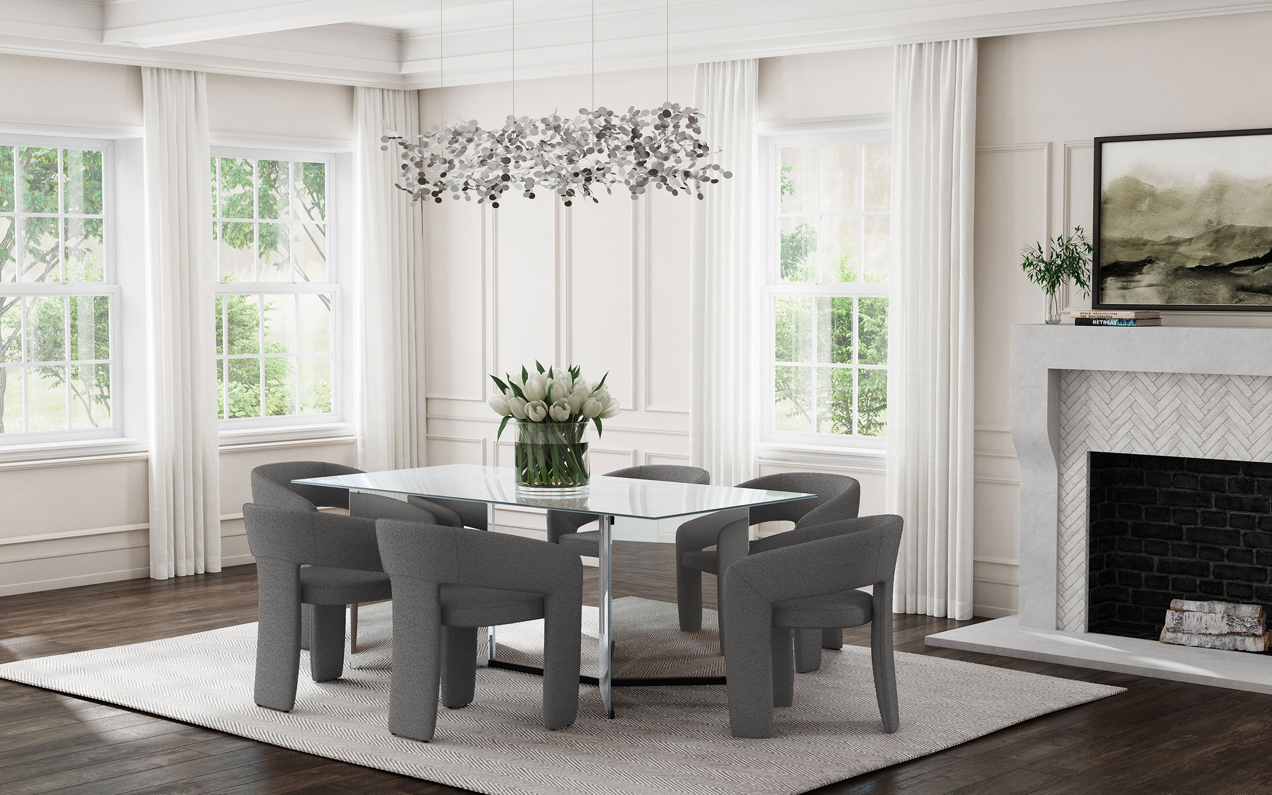 Eudora Boucle Upholstered Dining Arm Chair Grey - MyWaynesHome #