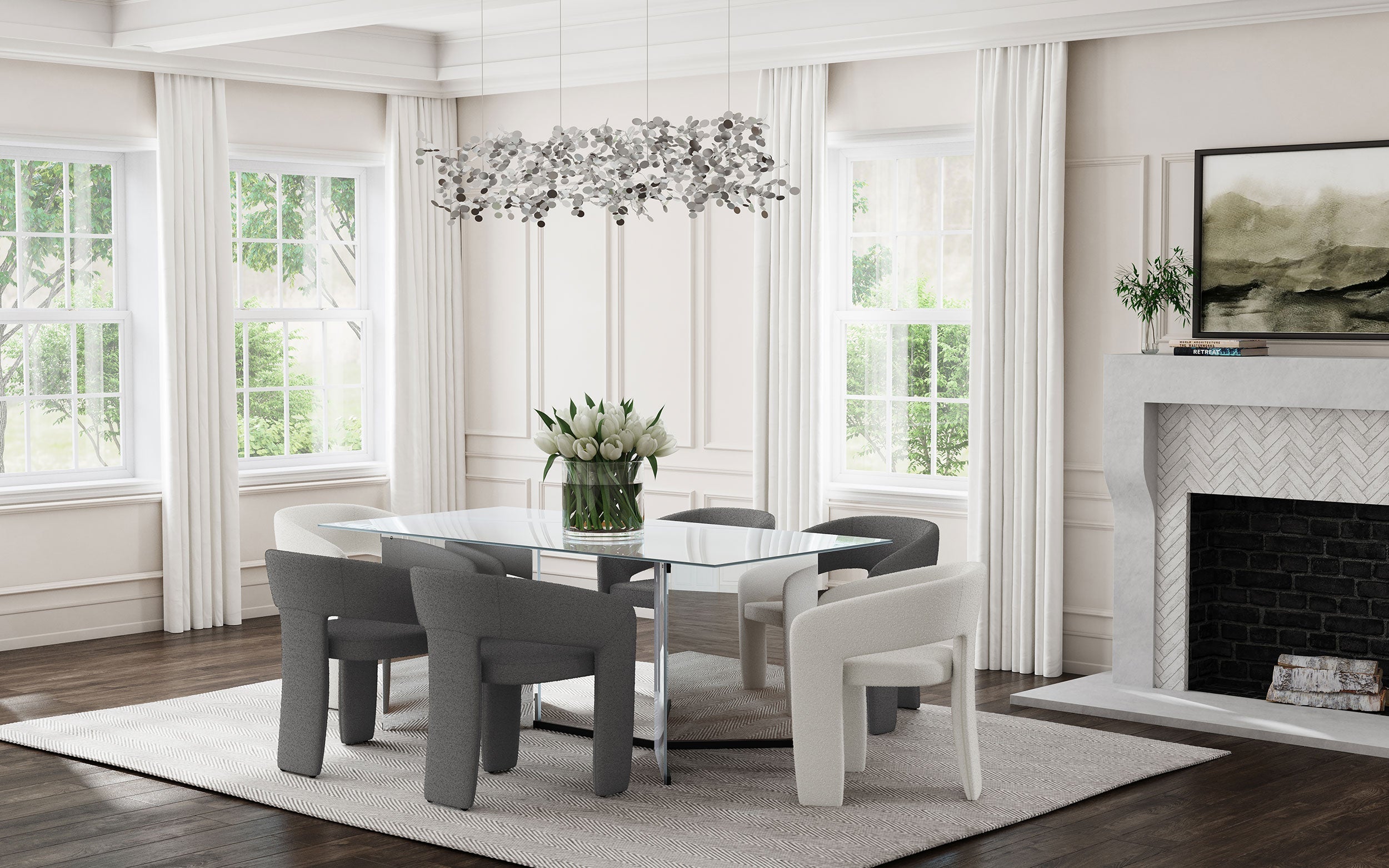 Eudora Boucle Upholstered Dining Arm Chair Grey - MyWaynesHome #