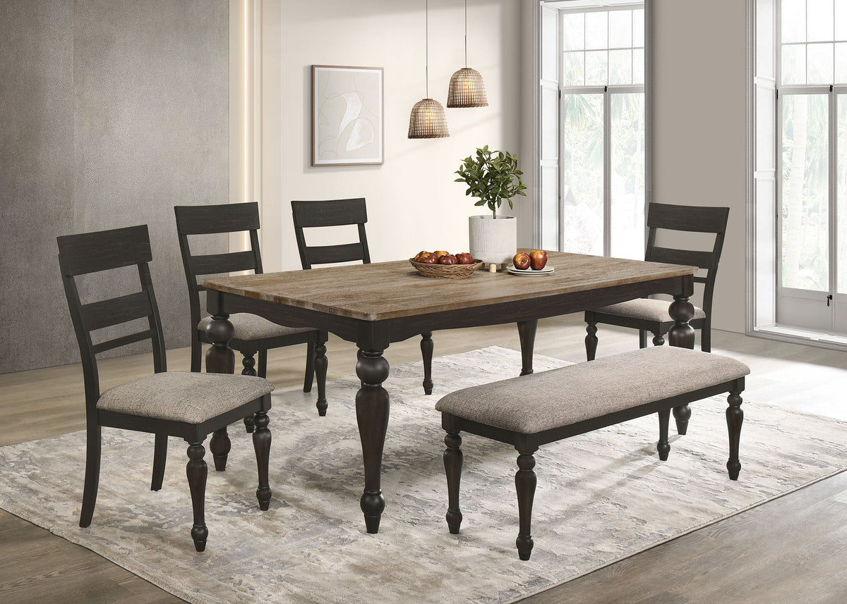 Bridget 6-piece Rectangular Dining Set Charcoal Sand Through - MyWaynesHome #