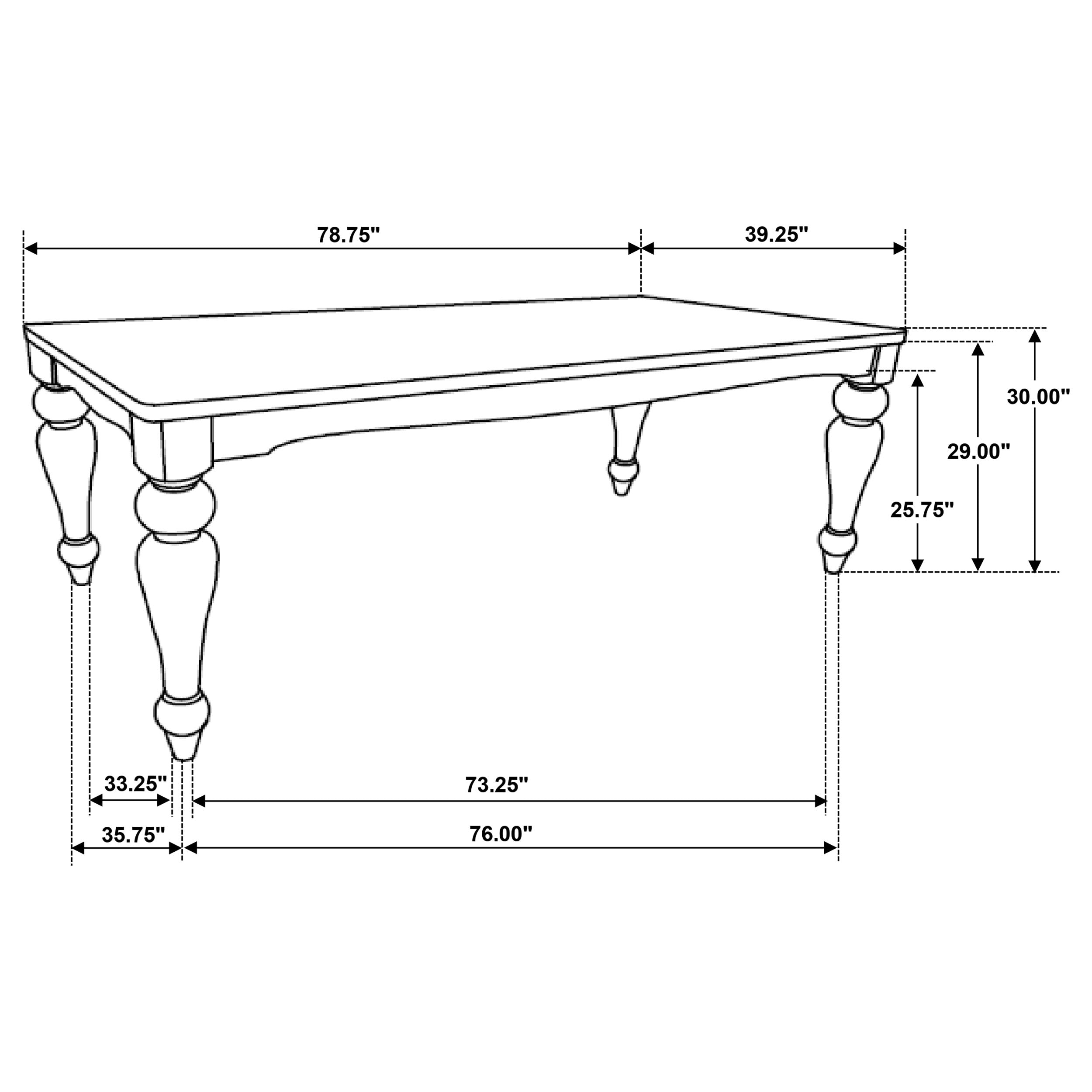 Bridget Rectangular 79-inch Dining Table Brown Brushed - MyWaynesHome #