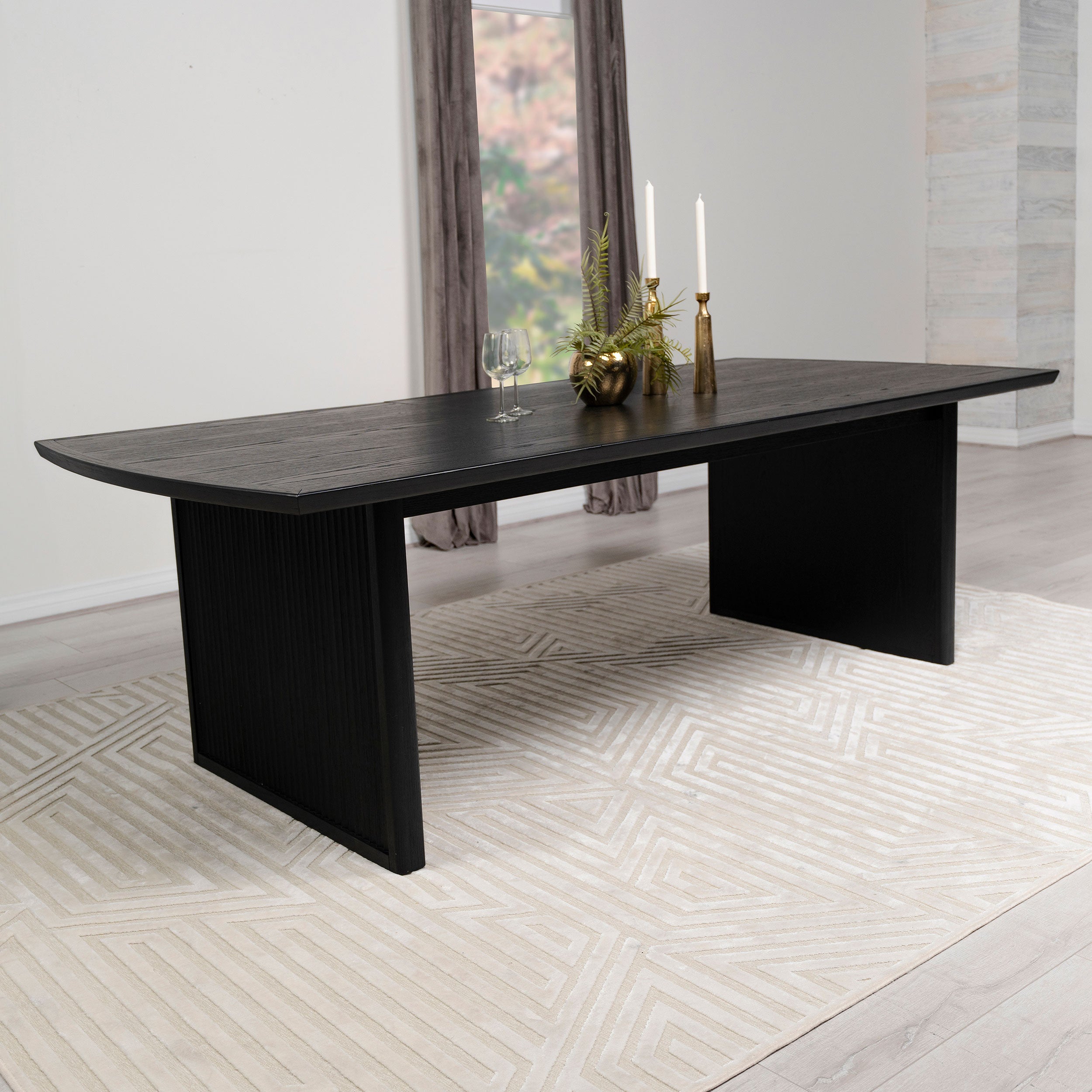 Brookmead 100-inch Extension Leaf Dining Table Black - MyWaynesHome #