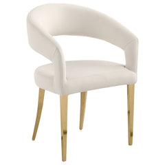 Galiano Velvet Upholstered Dining Arm Cream Beige (set Of 2) - MyWaynesHome #