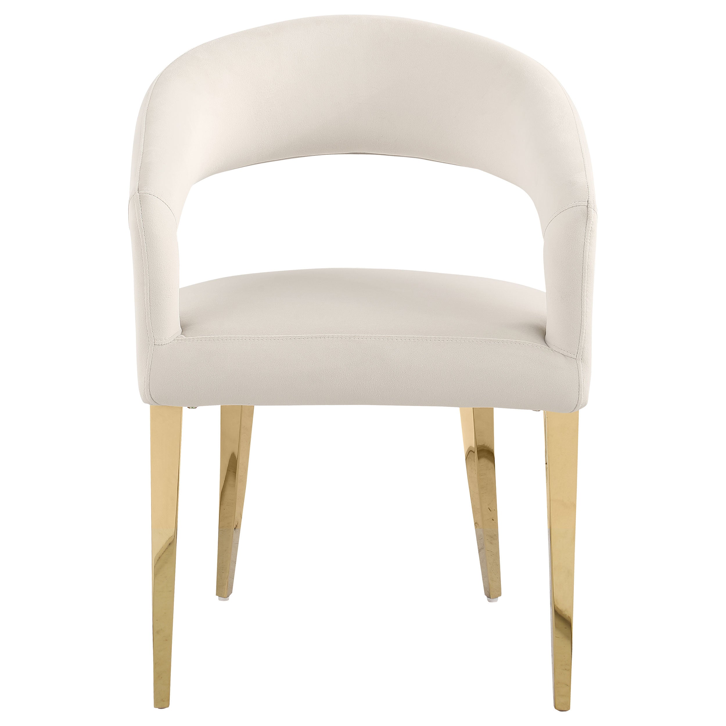 Galiano Velvet Upholstered Dining Arm Cream Beige (set Of 2) - MyWaynesHome #