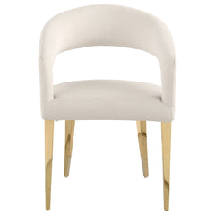 Galiano Velvet Upholstered Dining Arm Cream Beige (set Of 2) - MyWaynesHome #