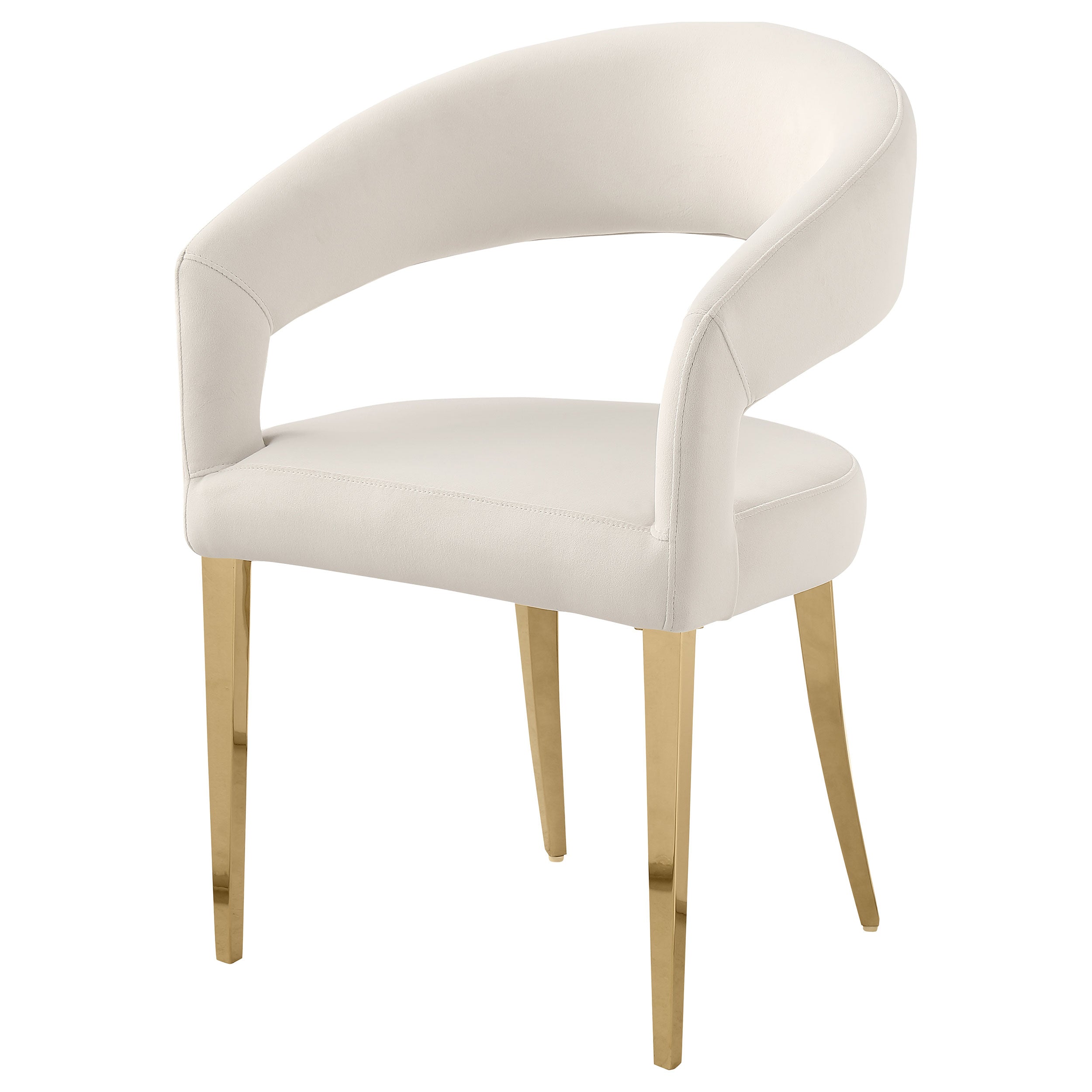 Galiano Velvet Upholstered Dining Arm Cream Beige (set Of 2) - MyWaynesHome #