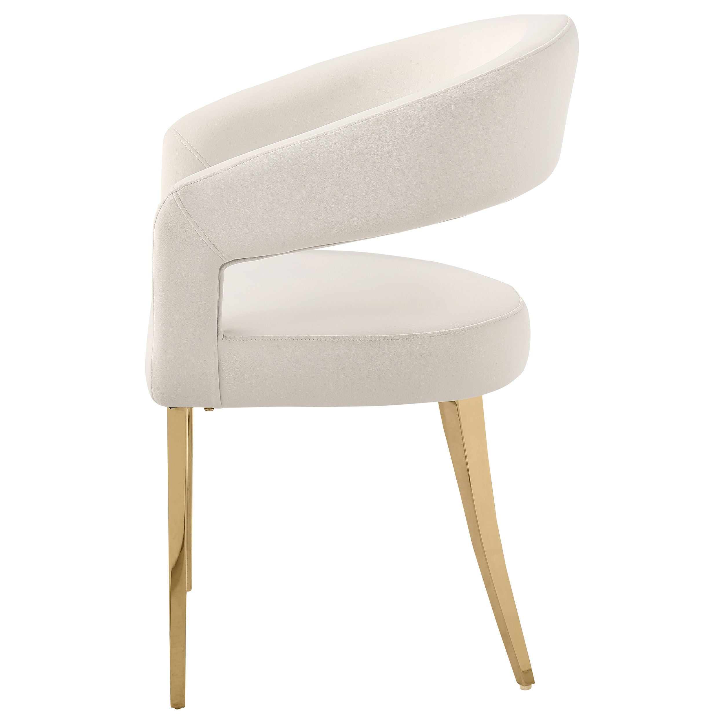 Galiano Velvet Upholstered Dining Arm Cream Beige (set Of 2) - MyWaynesHome #