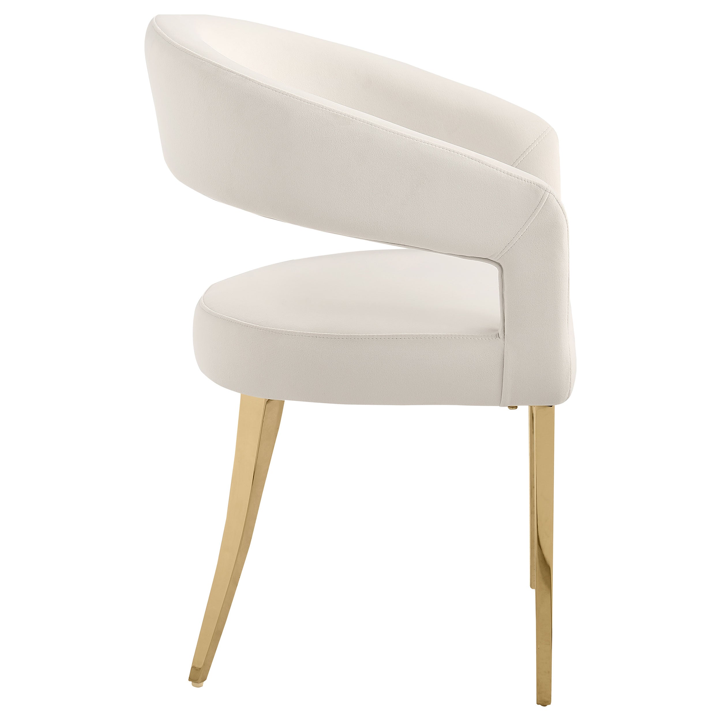 Galiano Velvet Upholstered Dining Arm Cream Beige (set Of 2) - MyWaynesHome #