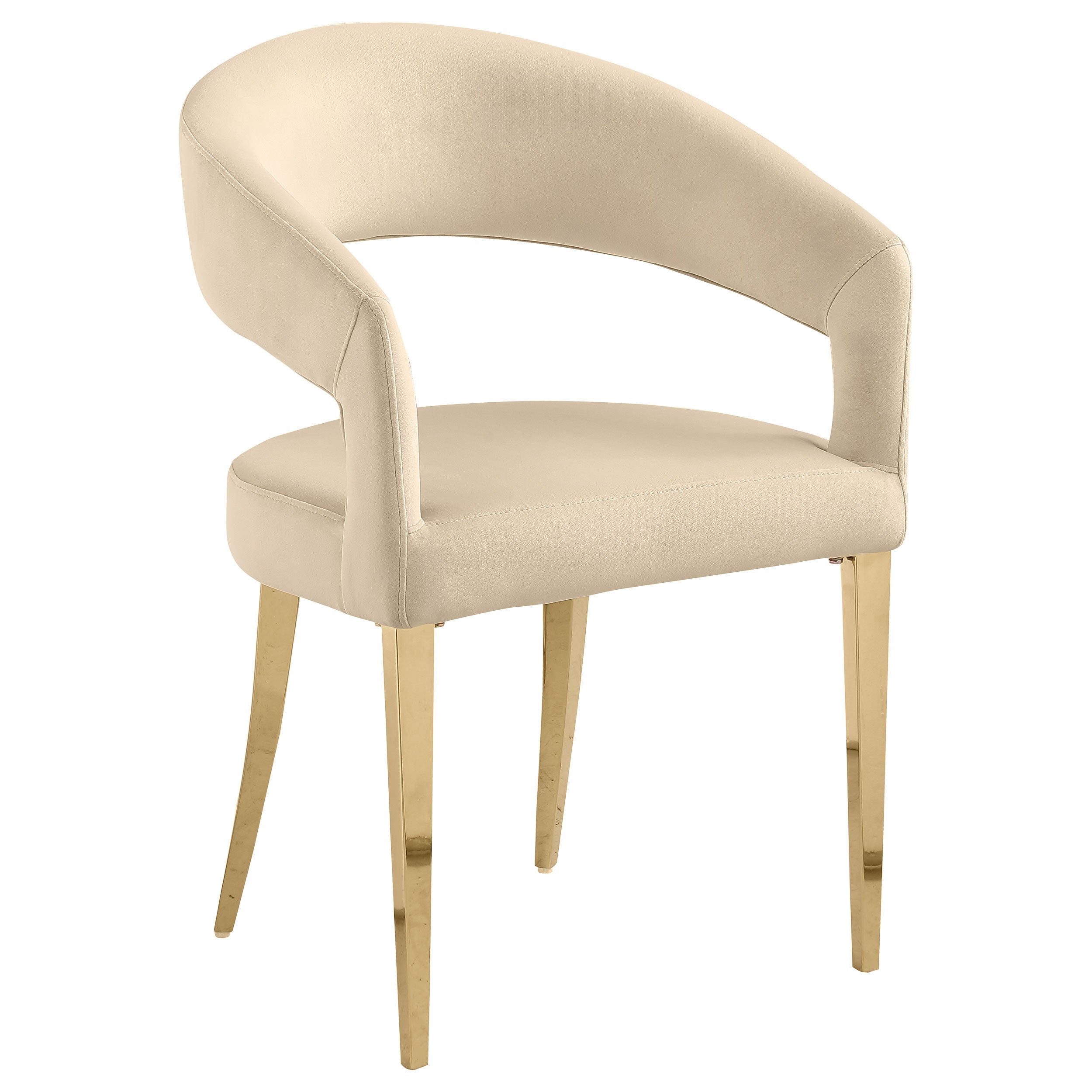 Galiano Velvet Upholstered Dining Arm Chair Beige (set Of 2) - MyWaynesHome #