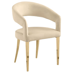 Galiano Velvet Upholstered Dining Arm Chair Beige (set Of 2) - MyWaynesHome #