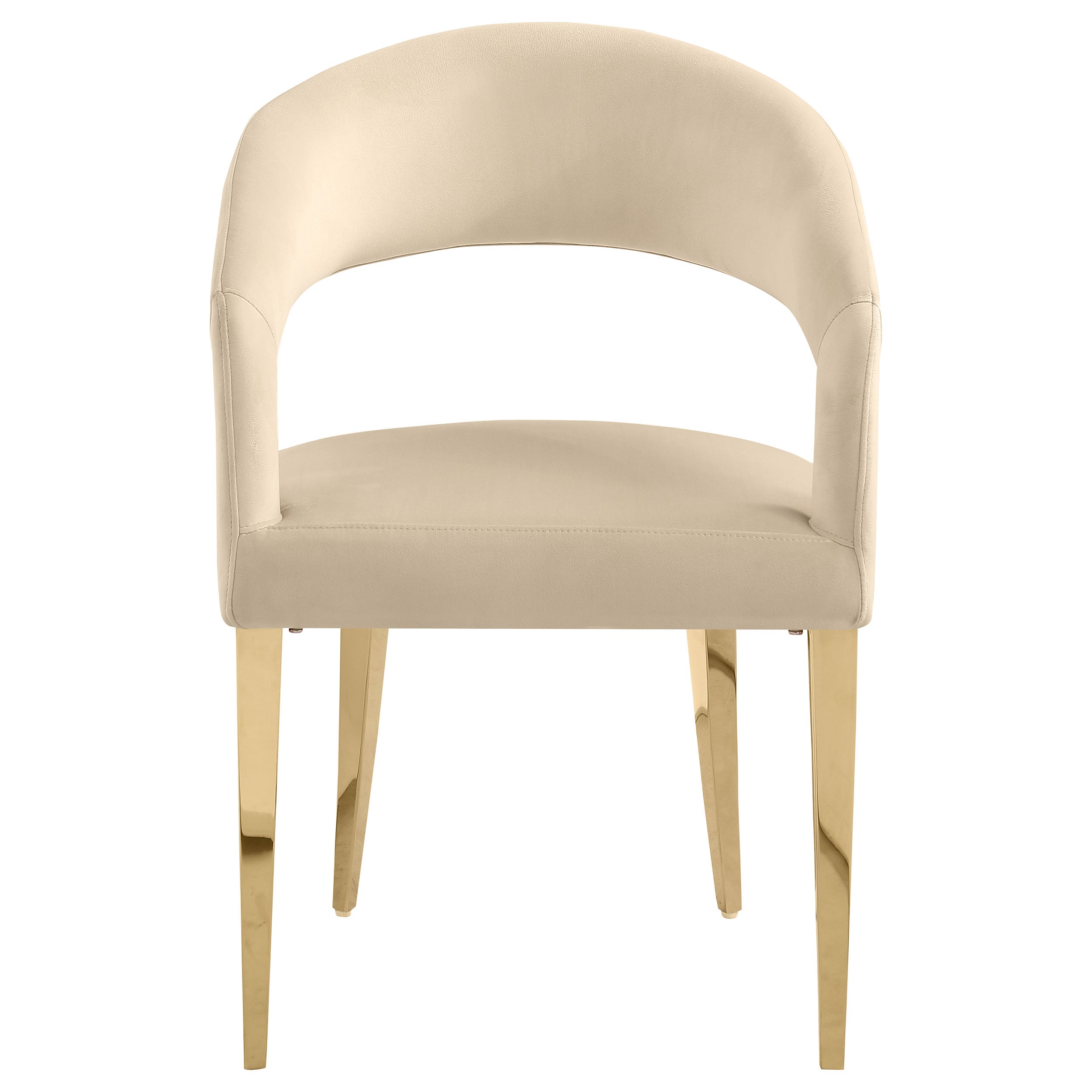 Galiano Velvet Upholstered Dining Arm Chair Beige (set Of 2) - MyWaynesHome #