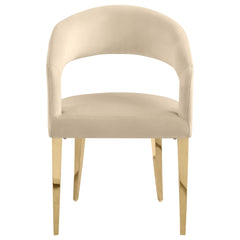 Galiano Velvet Upholstered Dining Arm Chair Beige (set Of 2) - MyWaynesHome #