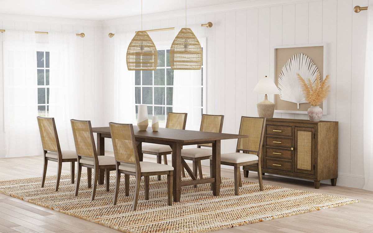 Matisse 7-piece Rectangular Dining Table Set Light Brown - MyWaynesHome #