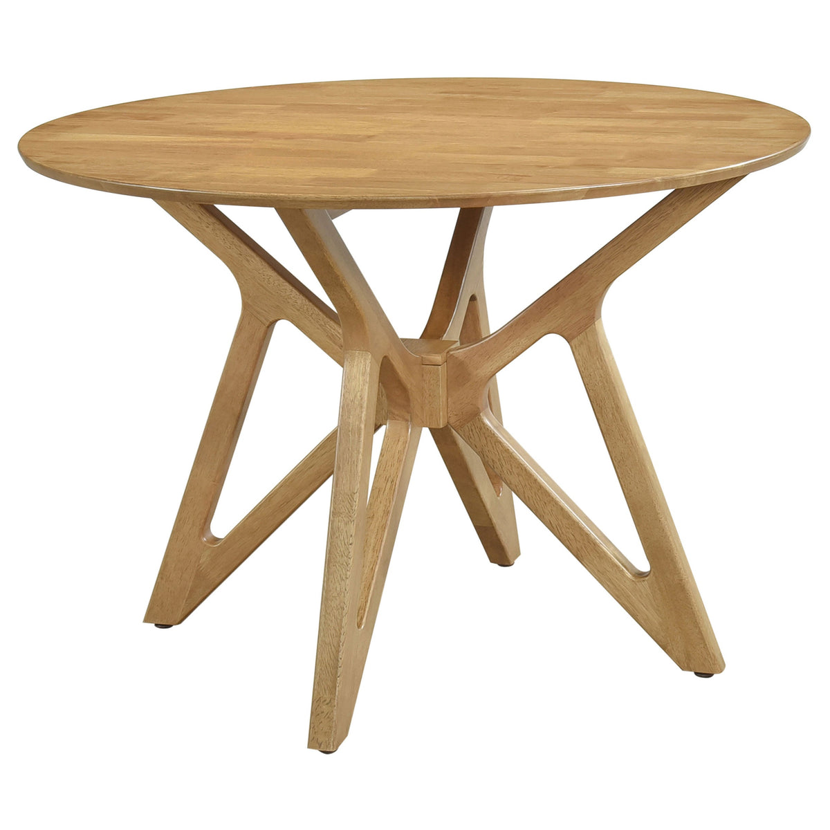 Elowen Round 42-inch Solid Wood Dining Table Light Walnut - MyWaynesHome #