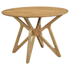 Elowen Round 42-inch Solid Wood Dining Table Light Walnut - MyWaynesHome #
