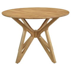 Elowen Round 42-inch Solid Wood Dining Table Light Walnut - MyWaynesHome #