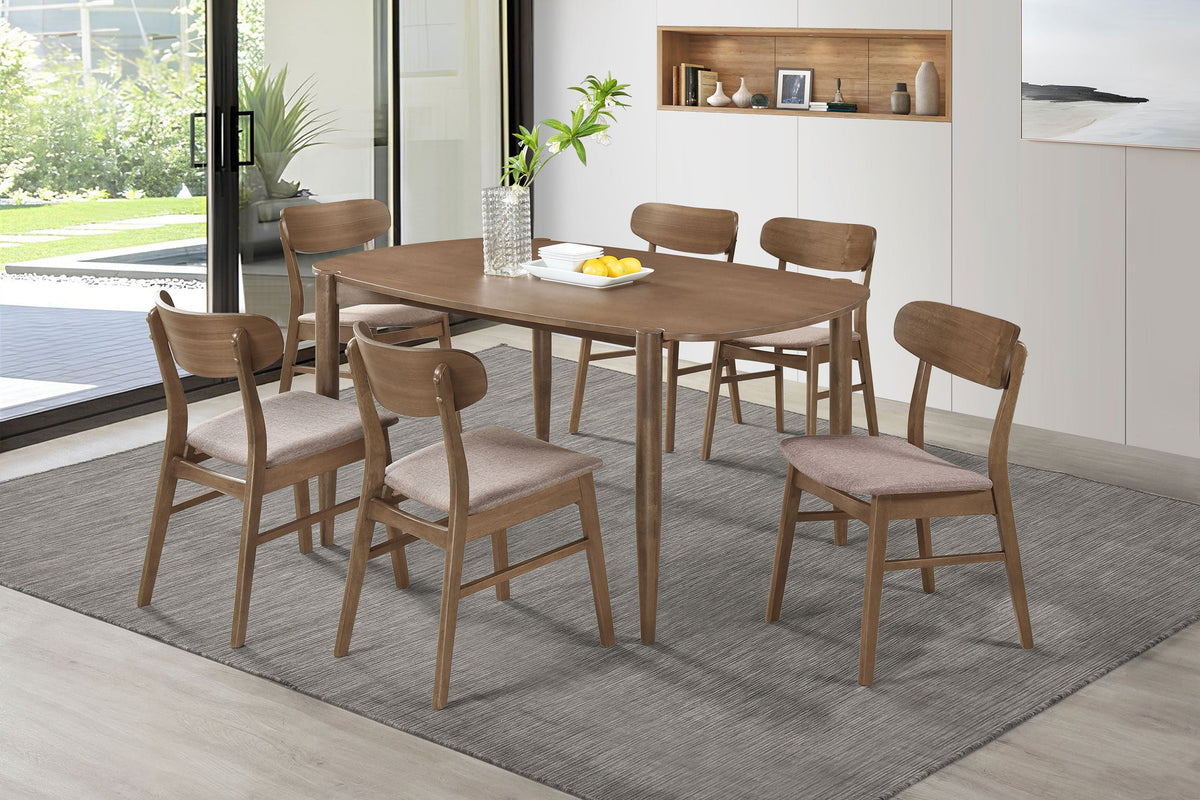 Dortch 7-piece Oval Solid Wood Dining Set Walnut - MyWaynesHome #