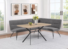 Dodson Fabric Upholstered L-shaped Nook Dining Bench Grey - MyWaynesHome #
