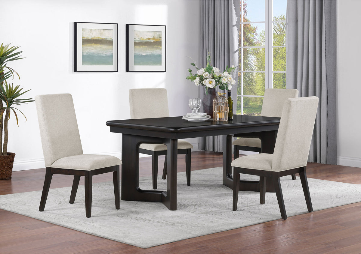Hathaway 5-piece Rectangular Dining Table Set Acacia Brown - MyWaynesHome #