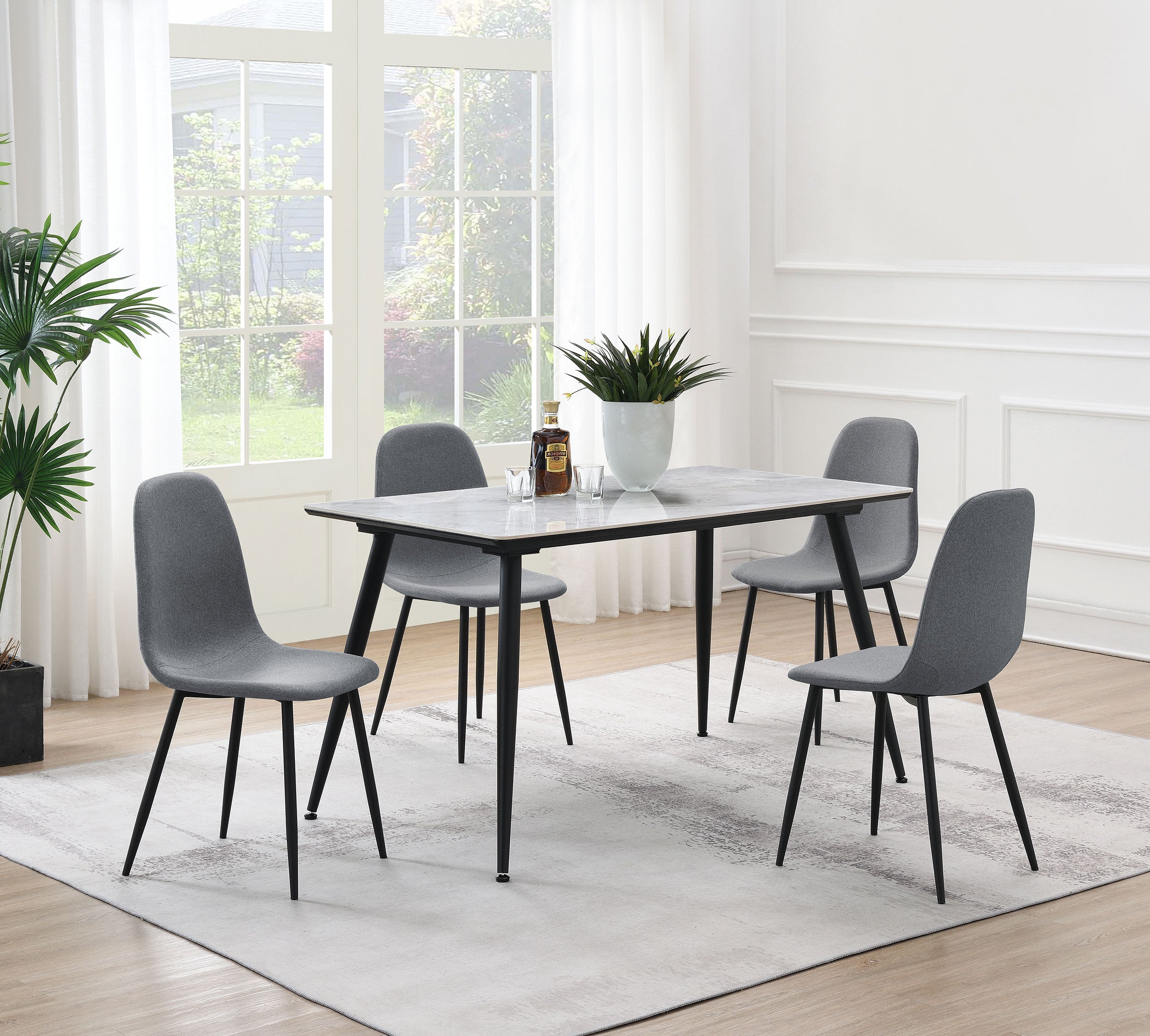 Dennison 5-piece Rectangular Dining Table Set Grey - MyWaynesHome #