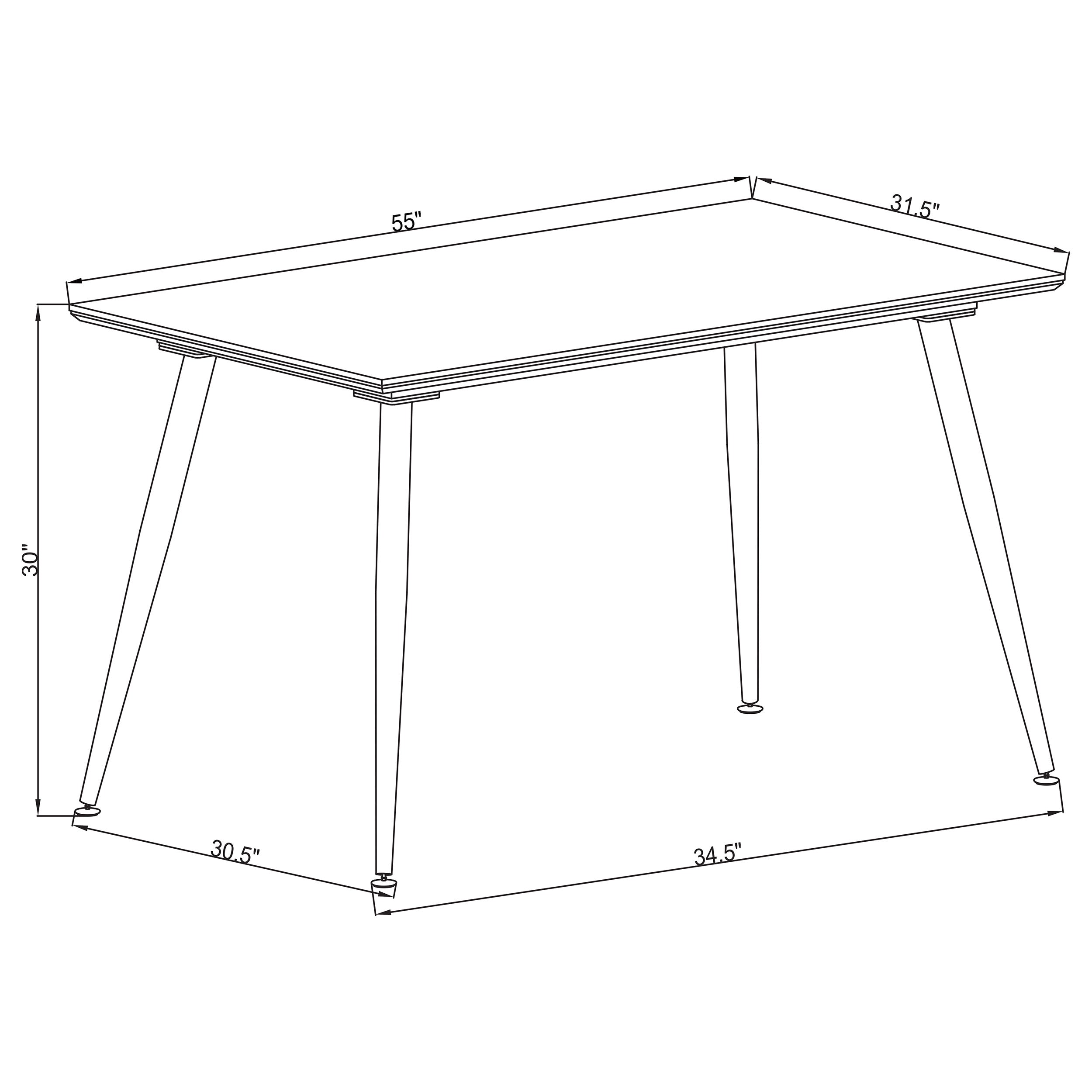 Dennison Rectangular 55-inch Ceramic Top Dining Table Grey - MyWaynesHome #