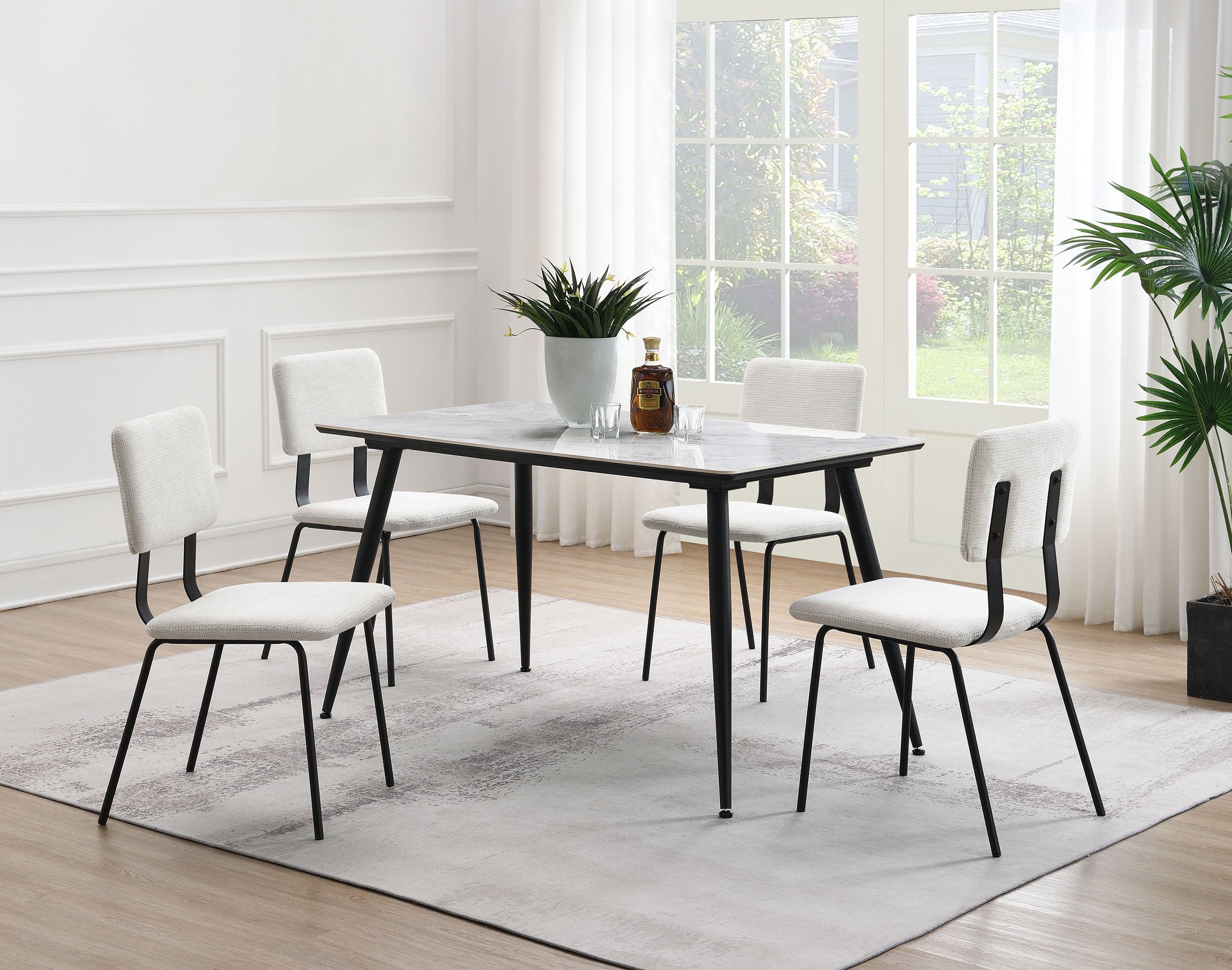 Dennison Rectangular 55-inch Ceramic Top Dining Table Grey - MyWaynesHome #