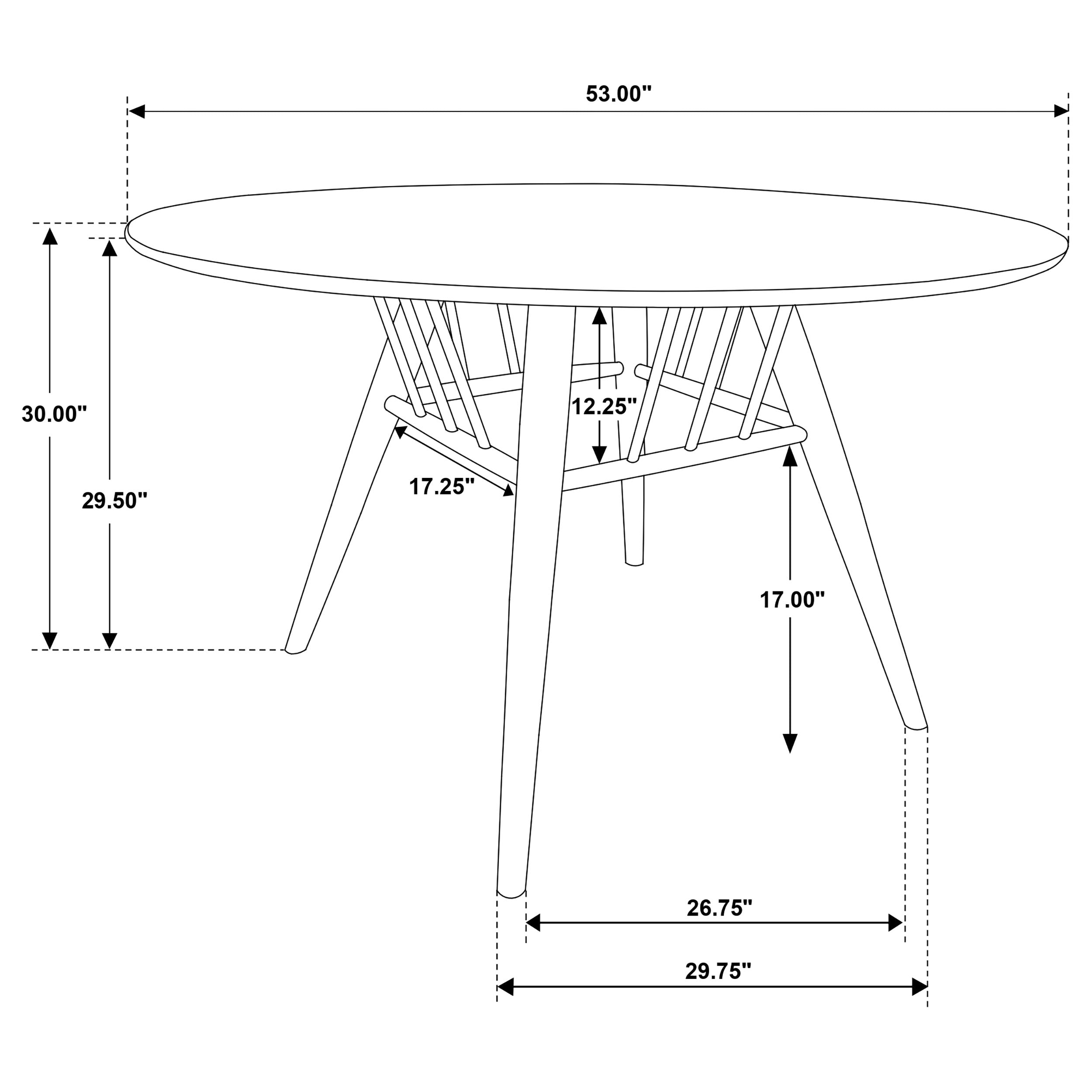 Everton 5-piece Round 54-inch Dining Table Set Dark Walnut - MyWaynesHome #