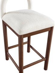 Conrad - Linen Counter Stool With Brown Legs