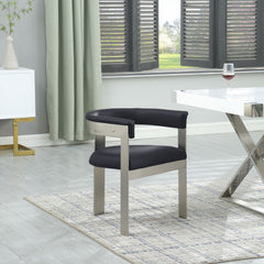 Romeo - Faux Leather Dining Chair With Silver Base (Set of 2)