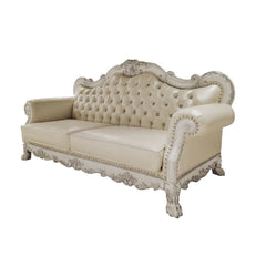 Dresden - Sofa With 4 Pillows - Synthetic Leather & Bone White