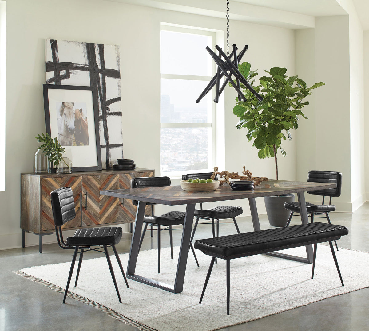 Misty 6-piece Rectangular Dining Set Sheesham And Espresso - MyWaynesHome #