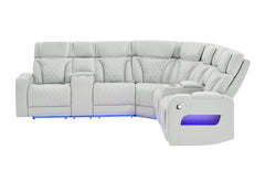U8611 - Sectional With LED - Silver
