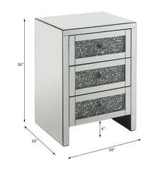 Noralie - 26" Accent Table With Faux Diamonds - Mirrored