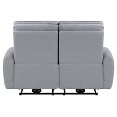 Jeromie - Power Motion Loveseat With USB Port - Gray Synthetic Leather