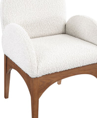 Waldorf - Boucle Dining Arm Chair With Brown Legs