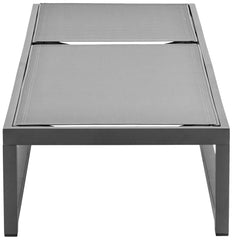 Maldives - Water Resistant Outdoor Patio Adjustable Sun Chaise Lounge Chair With Gray Base