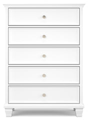 Fortman - Five Drawer Chest - White