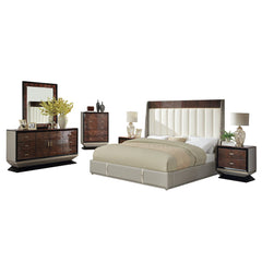 Jamonica - Eastern King Bed - Beige & Dark Brown