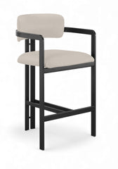 Aurum - Vegan Leather Upholstered Counter Stool With Graphite Black Base