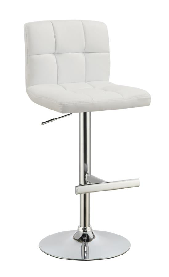 Lenny White Adjustable Bar Stool - MyWaynesHome #