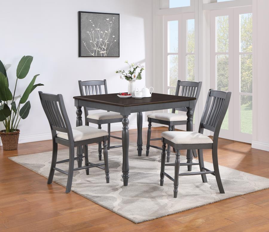 Wiley Brown 5 Pc Counter Height Dining Set - MyWaynesHome #