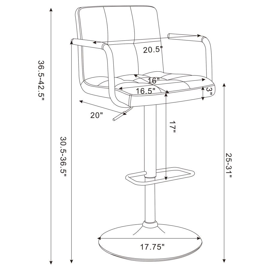 Palomar White Adjustable Bar Stool - MyWaynesHome #