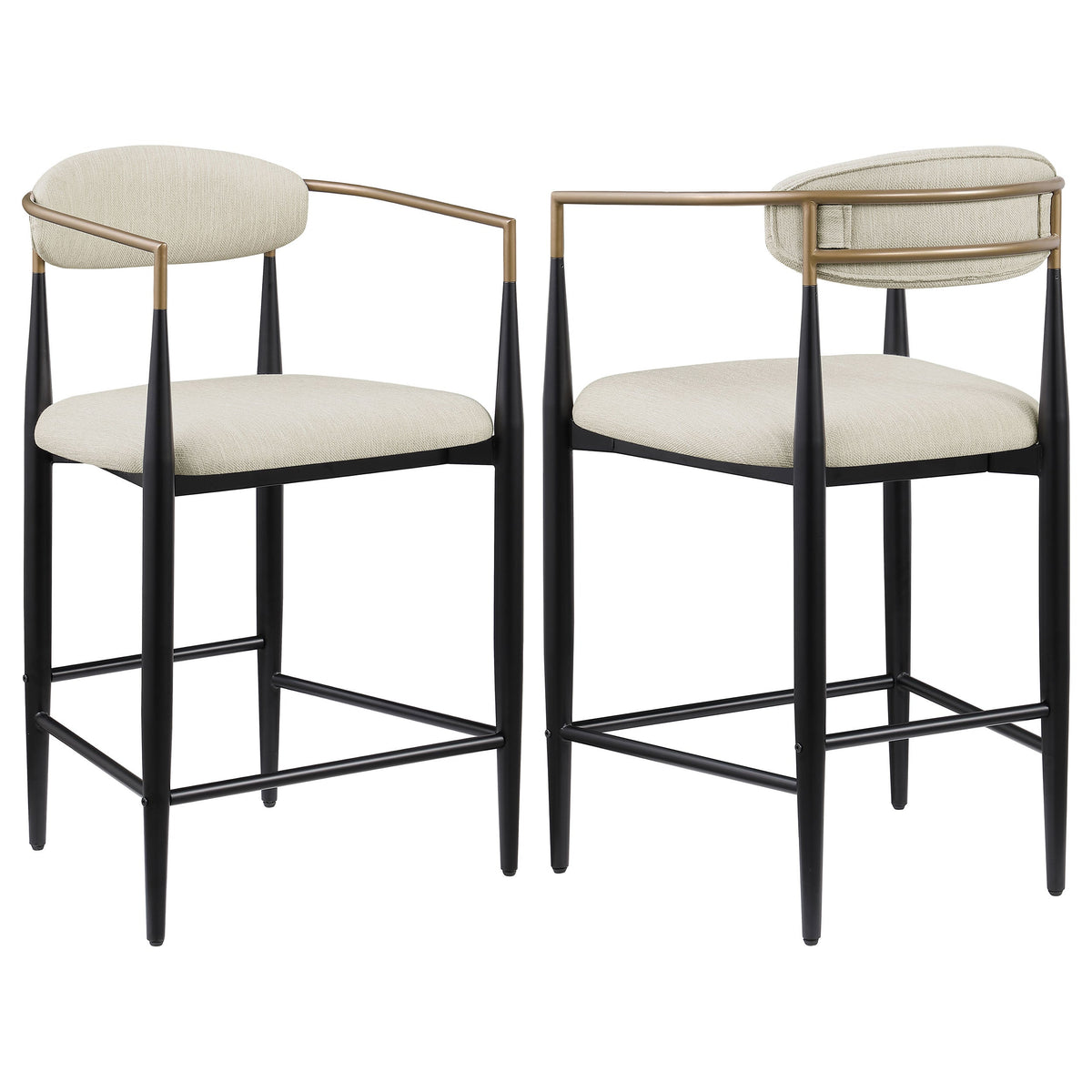Tina Fabric Upholstered Counter Chair Beige (set Of 2) - MyWaynesHome #