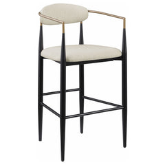 Tina Fabric Upholstered Bar Chair Beige (set Of 2) - MyWaynesHome #