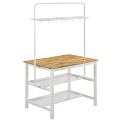Edgeworth 3-piece Kitchen Island Counter Height Table Set White - MyWaynesHome #