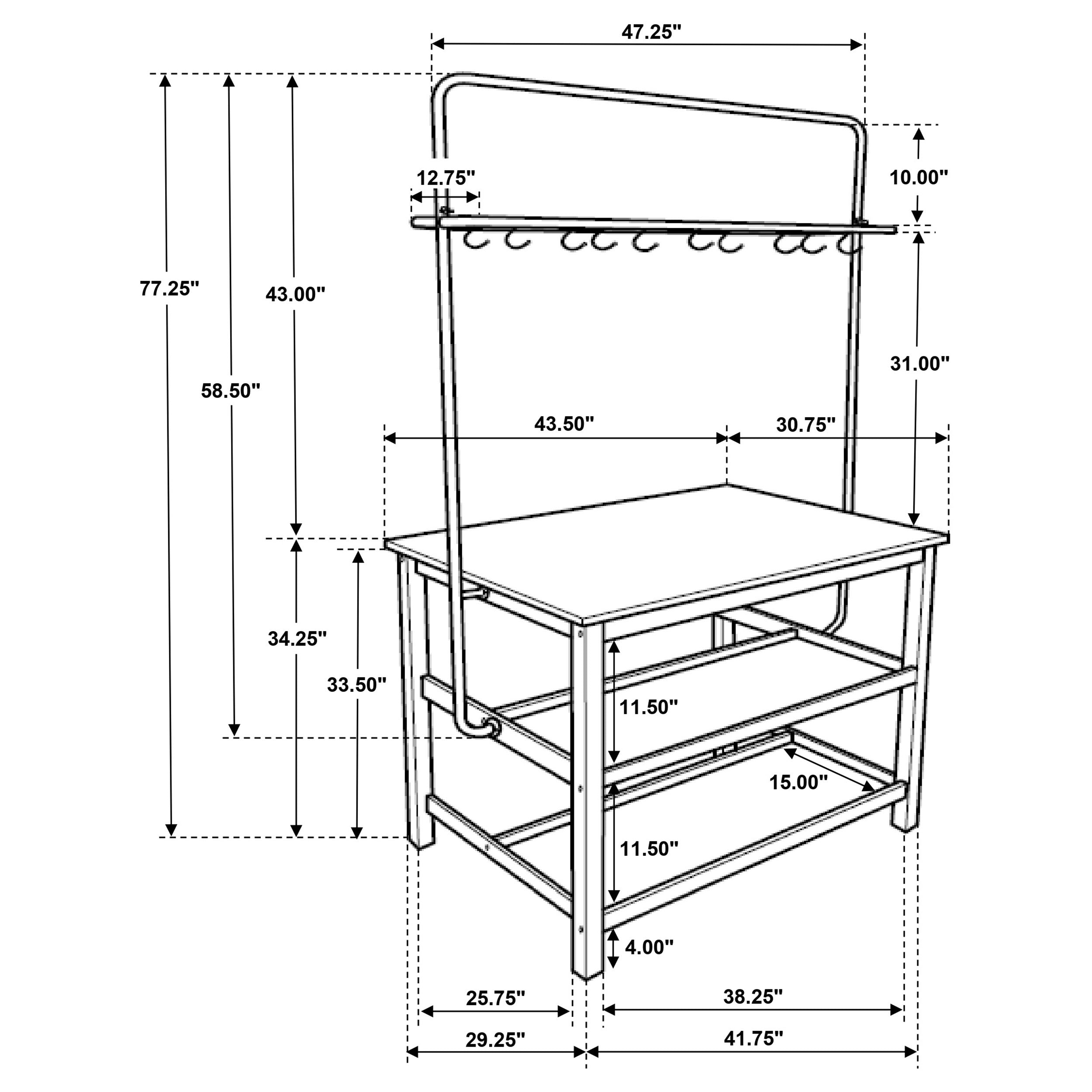 Edgeworth 3-piece Kitchen Island Counter Height Table Set White - MyWaynesHome #