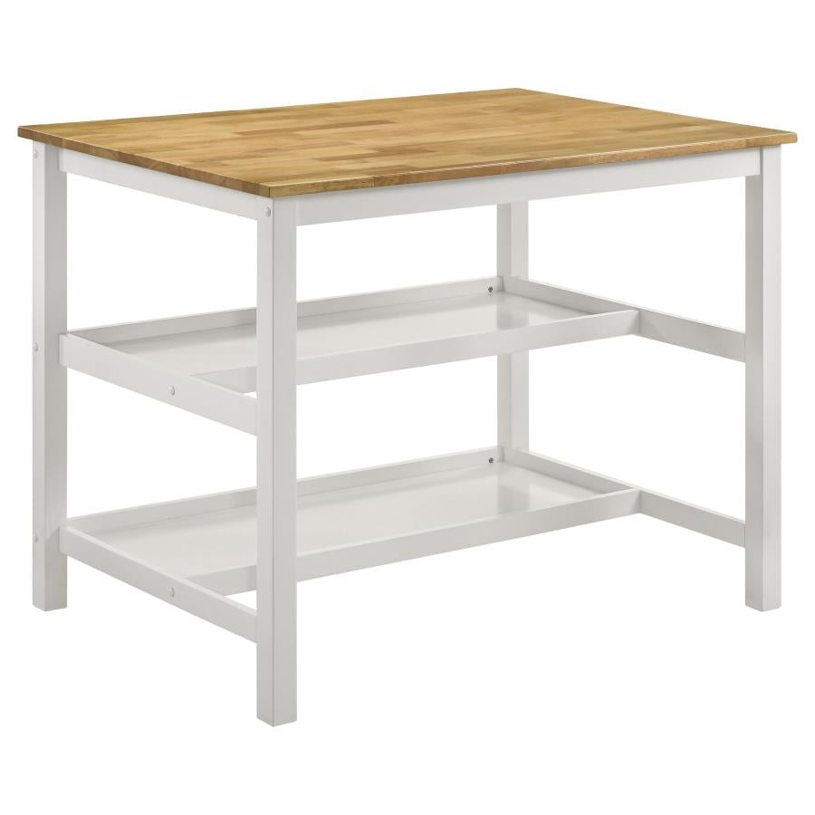 Hollis Brown Kitchen Island Table - MyWaynesHome #