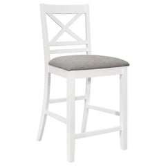 Hollis Wood Counter Chair With Cushion White (set Of 2) - MyWaynesHome #