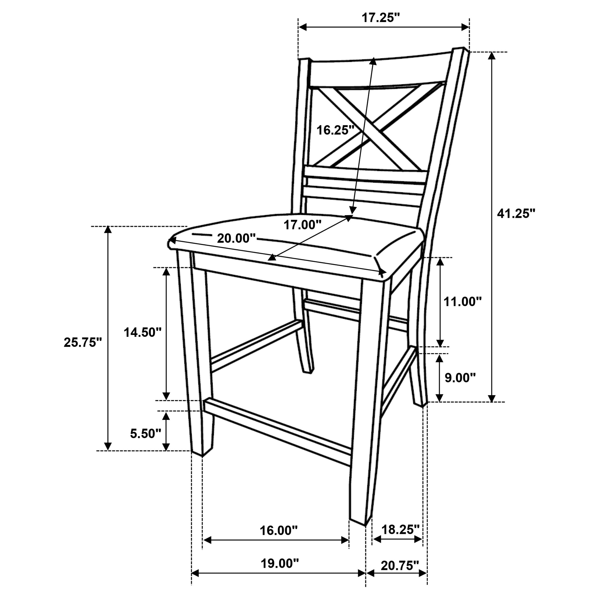 Hollis Wood Counter Chair With Cushion White (set Of 2) - MyWaynesHome #
